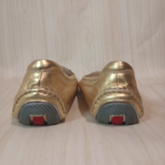Prada Sport Gold Leather Loafers. Size 9 Good condition. In original bag and box - Picture 6 of 9